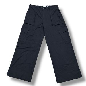 Vince Black Flannel Wide Leg Cargo Pants Women’s Size 16